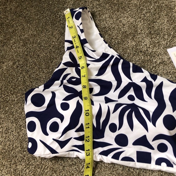 NWT Baltic Born Bali One Shoulder Bikini Top ONLY in Navy and White Size Medium - Picture 8 of 12